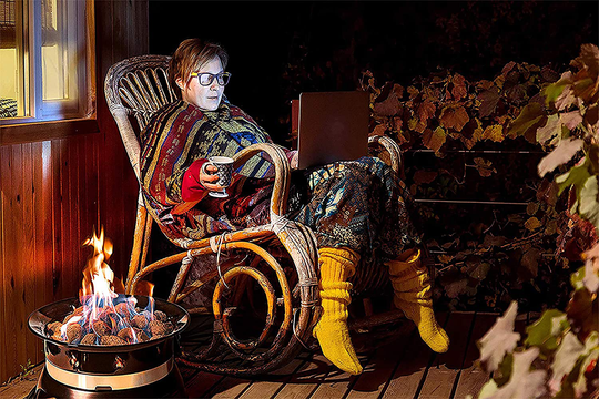 Outland Living Firebowl 870 Premium Outdoor Portable Propane Gas Fire Pit with Cover & Carry Kit, 19-Inch Diameter 58,000 BTU Auto-Ignition