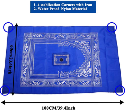 Muslim Prayer Rug with Compass, Muslim Travel Prayer Mat, Compass Islamic Outdoor Prayer Carpet, Islamic Prayer Pad, Portable Muslim Prayer Blanket, Muslim Penguin Bathroom Decor