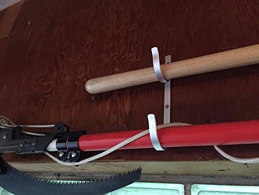 Pool Pole Hanger Premium 4pc Aluminium Holder Set by Aquatix Pro, Ideal Hooks for Telescopic Poles, Skimmers, Leaf Rakes, Nets, Brushes, Vacuum Hose, Garden Tools and Swimming Pool Accessories