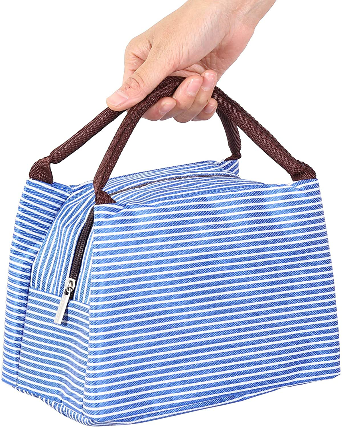 Lunch Bag Tote - Insulated Waterproof Work Containers for Men and Women - Stylish Canvas Food Organizer (Black)