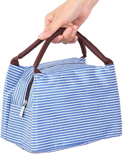 Lunch Bag Tote - Insulated Waterproof Work Containers for Men and Women - Stylish Canvas Food Organizer (Black)