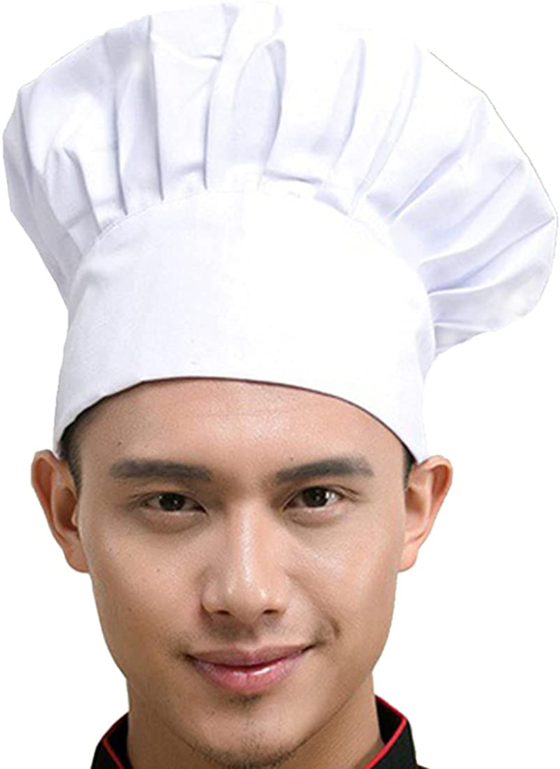 Hyzrz Chef Hat Adult Adjustable Elastic Baker Kitchen Cooking Chef Cap