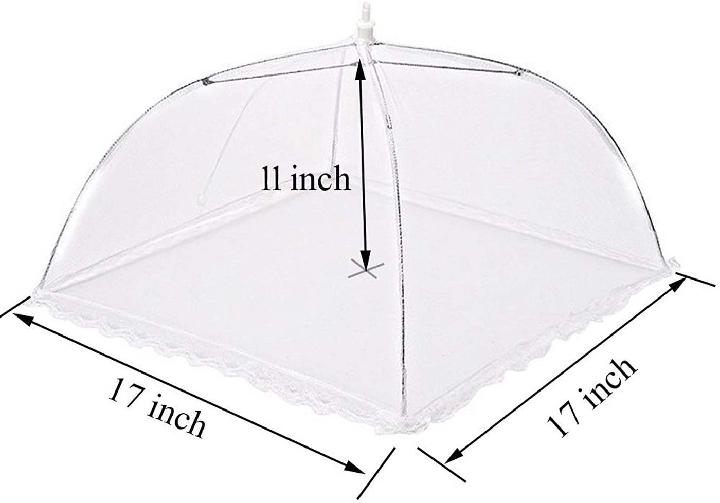 Simply Genius (6 pack) Large and Tall 17x17 Pop-Up Mesh Food Covers Tent Umbrella for Outdoors, Screen Tents, Parties Picnics, BBQs, Reusable and Collapsible