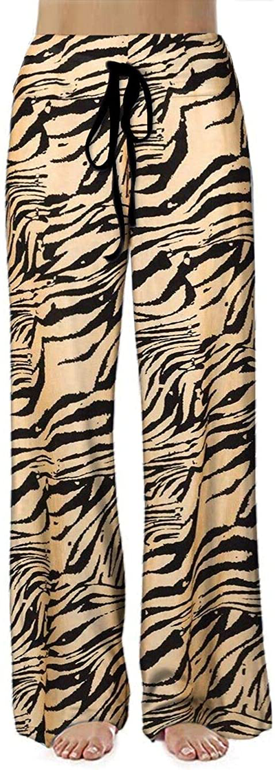 Women's Comfy Stretch Drawstring Palazzo Wide Leg Lounge Pants