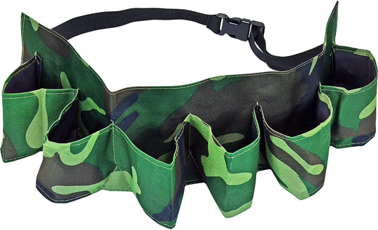 6 Pack Beer & Soda Can Holster Belt, Camo Adjustable Waist, Fits up to 52-inch