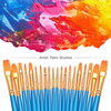 BOSOBO Paint Brushes Set, 2 Pack 20 Pcs Round Pointed Tip Paintbrushes Nylon Hair Artist Acrylic Paint Brushes for Acrylic Oil Watercolor, Face Nail Art, Miniature Detailing and Rock Painting, Blue