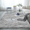 Soft Warm Indoor Fluffy 6x9 Area Rugs for Kids Play, Luxury Shag Rug Faux Fur Non-Slip Floor Carpet for Bedroom Living Room Kitchen Nursery Pure Grey