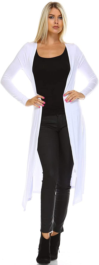 Issac Liev Isaac Liev Trendy Extra Long Duster Soft Lightweight Cardigan - Made in The USA