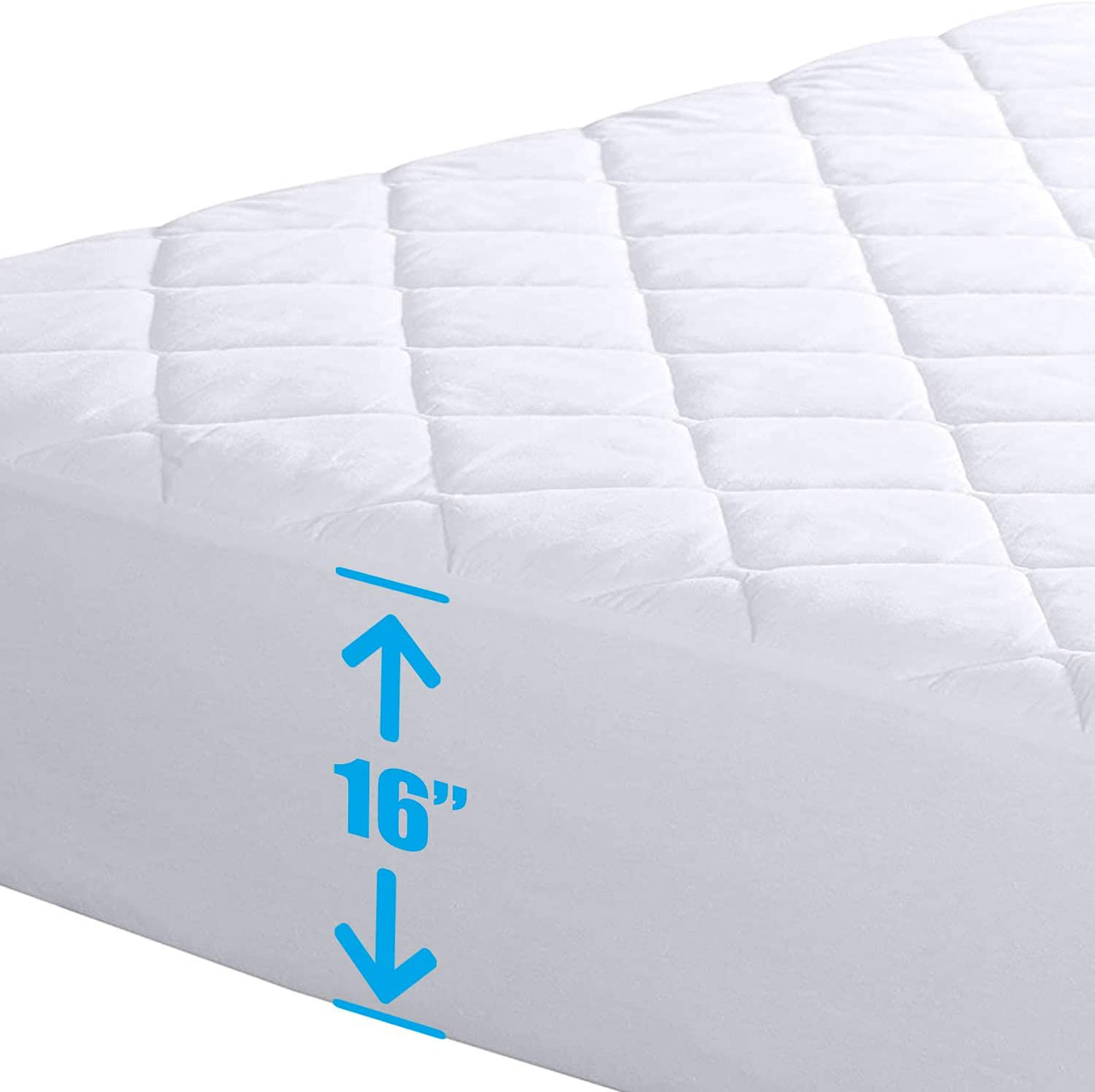 LDC Queen Mattress Pad with 16-Inch Deep Pocket, Comfortable, Breathable, Easy to Put on The Stretchable Quilted Fitted Mattress Cover