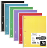 Mead Spiral Notebooks, 1 Subject, College Ruled Paper, 70 Sheets, Colored Note Books, Lined Paper, Home School Supplies for College Students & K-12, 10 1/2" x 8”, Assorted Colors, 6 Pack (73065)