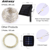 Solar String Lights Warm White, Ankway 200 LED Solar Powered String Lights 3-Strand 8 Modes 72 ft Waterproof IP65 Solar Fairy Lights for Outdoor Home Window Bedroom Patio Garden Tree Wedding Party