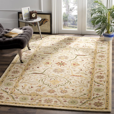 Safavieh Antiquity Collection AT14A Handmade Traditional Oriental Premium Wool Area Rug, 3' x 5', Ivory