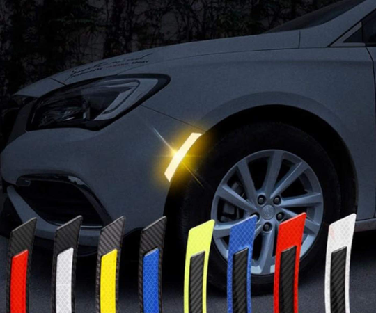 Automotive Inner Reflective Black Carbon Fiber Wheel Well Fender Door Bumper Trim Molding