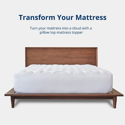 ViscoSoft Copper Mattress Pad Cal King - Extra Plush Pillowtop Mattress Topper for Pain Relief