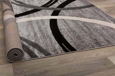 Rugshop Modern Wavy Circles Desing Area Rug 2' x 3' Gray