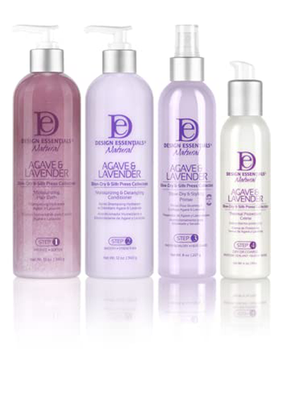 Design Essentials Agave & Lavender Moisturizing Hair Bath, Sulfate-Free Shampoo- Blow-Dry & Silk Press Collection - 12oz