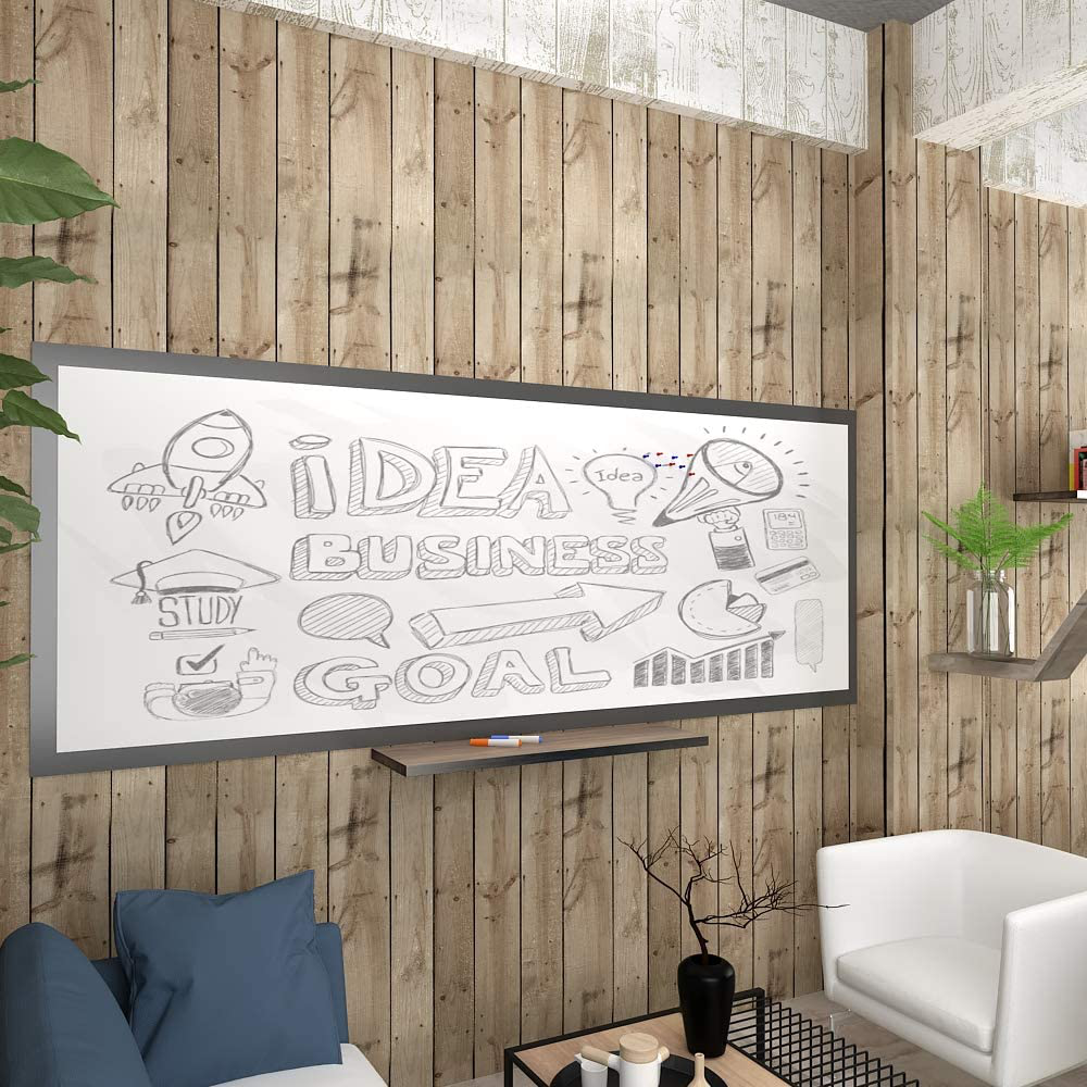 VEELIKE 78.7"x17.7" Dry Erase Whiteboard Wallpaper Peel and Stick White Board Contact Paper for Office Removable Self-Adhesive Glossy Whiteboard Wall Sticker for Kitchen Kids Room Home Wall Decor