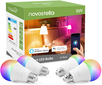 2 Pack Smart LED Light Bulbs, 9W, Alexa Compatible Light Bulb Color Changing, WiFi 