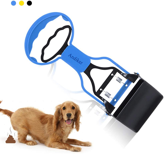 Pooper Scooper for Pets, Portable Pet Waste Scooper, Dog Jaw Scoop with Long Handle for Pet Waste Pick Up(Blue)