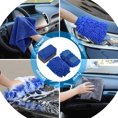 AUTODECO 22Pcs Car Wash Cleaning Tools Kit Car Detailing Set with Black Canvas Bag Collapsible Bucket Wash Mitt Sponge Towels Tire Brush Window Scraper Duster Complete Interior Car Care Kit