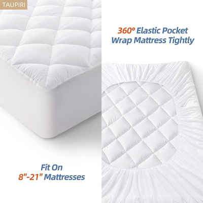 Taupiri Full Quilted Mattress Pad Cover with Deep Pocket (8"-21"), Cooling Soft Pillowtop Mattress Cover, White