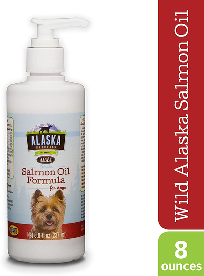 Alaska Naturals - Wild Salmon Oil Formula for Dogs - Omega-3 with DHA and EPA - Nutritional Supplement for Healthy Skin, Shiny Coat - Reduces Shedding - No Artificial Additives - 8oz Pump Bottle…