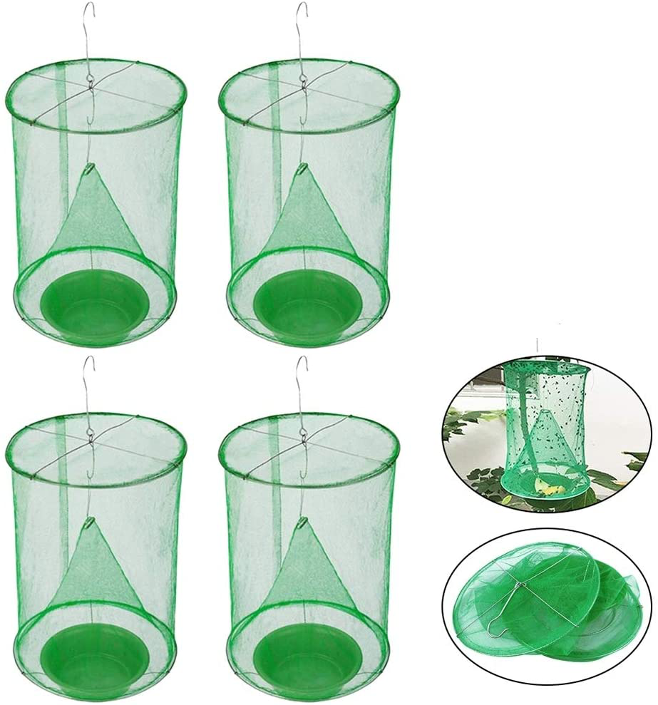 4, 6 or 8 Pack Outdoor Ranch Fly Trap, Hanging Disposable Stable Fly Traps Cages