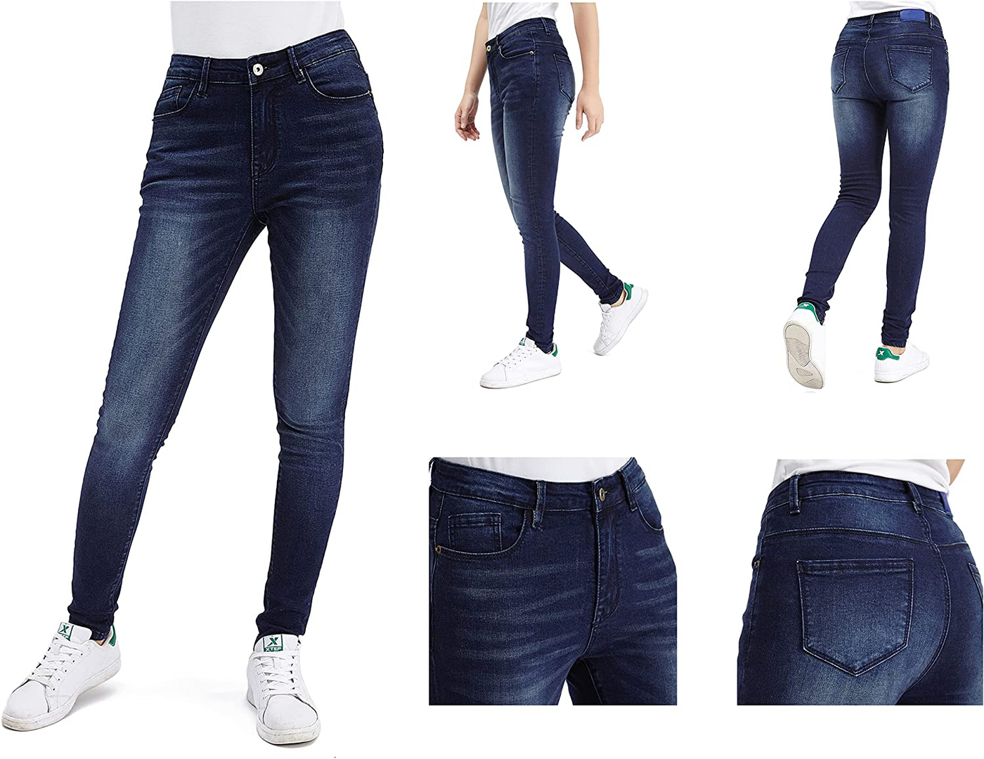 CJH DREAM Women's Juniors Jeans & Cotton Stretch Super Soft Skinny Jeans for Women Mid-Waist