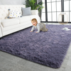 TWINNIS Super Soft Shaggy Rugs Fluffy Carpets 4x5.9 Feet, Indoor Modern Plush Area Rugs for Living Room Bedroom Kids Room Nursery Home Decor, Upgrade Anti-Skid Durable Fuzzy Rug, Grey Purple