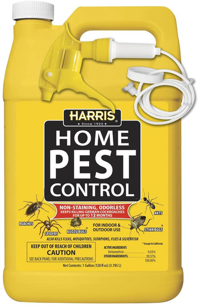 HARRIS Home Insect Killer, Liquid Gallon Spray with Odorless and Non Staining Residual Formula - Kills Ants, Roaches, Spiders, Fleas, Mosquitos, Moths, Scorpions, Flies and Silverfish