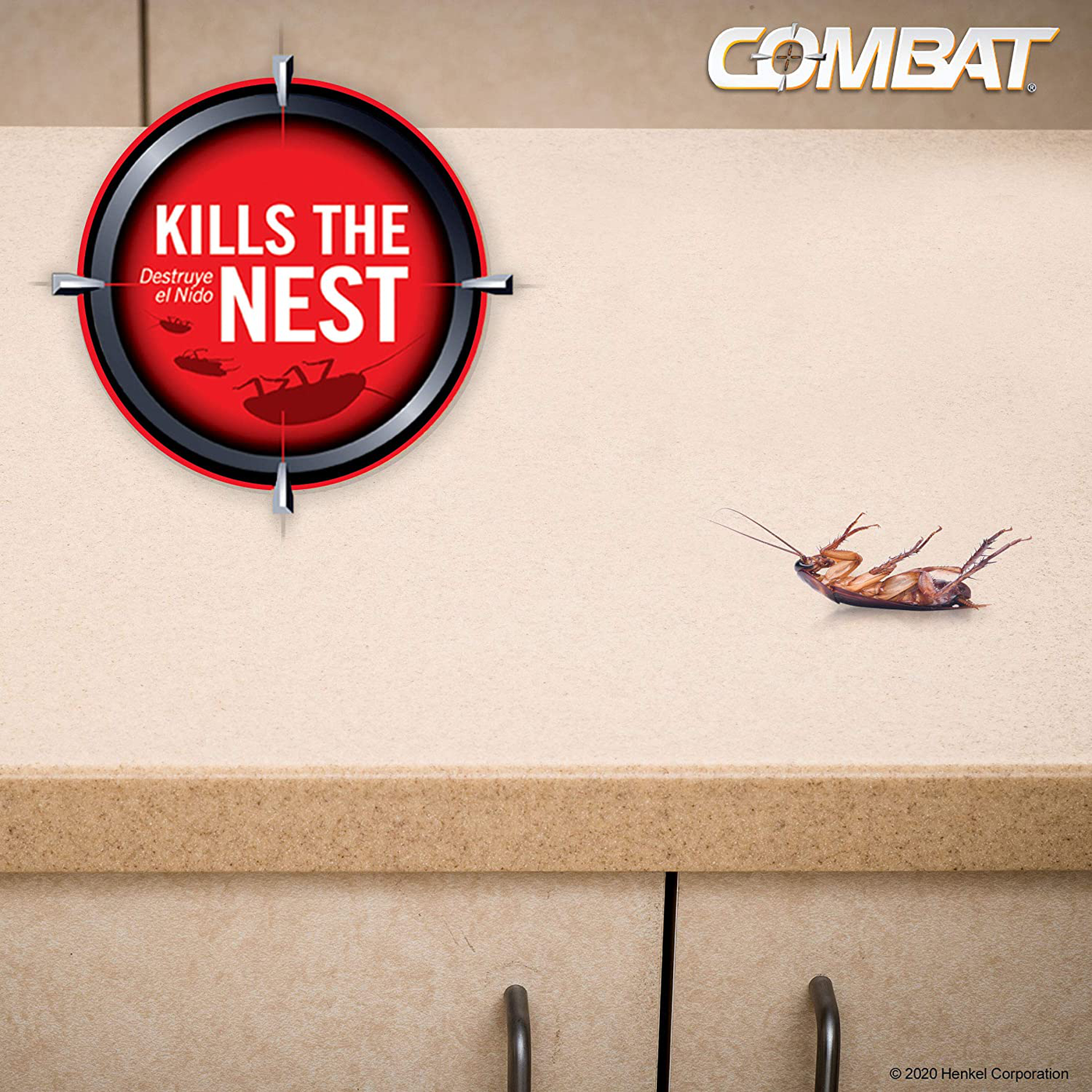 Combat Roach Killing Bait, Large Roach Bait Station, Kills the Nest, Child-Resistant, 8 Count