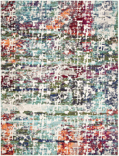 Safavieh Madison Collection MAD469A Modern Abstract Non-Shedding Living Room Bedroom Dining Home Office Area Rug, 5'3" x 7'6", Blue / Green