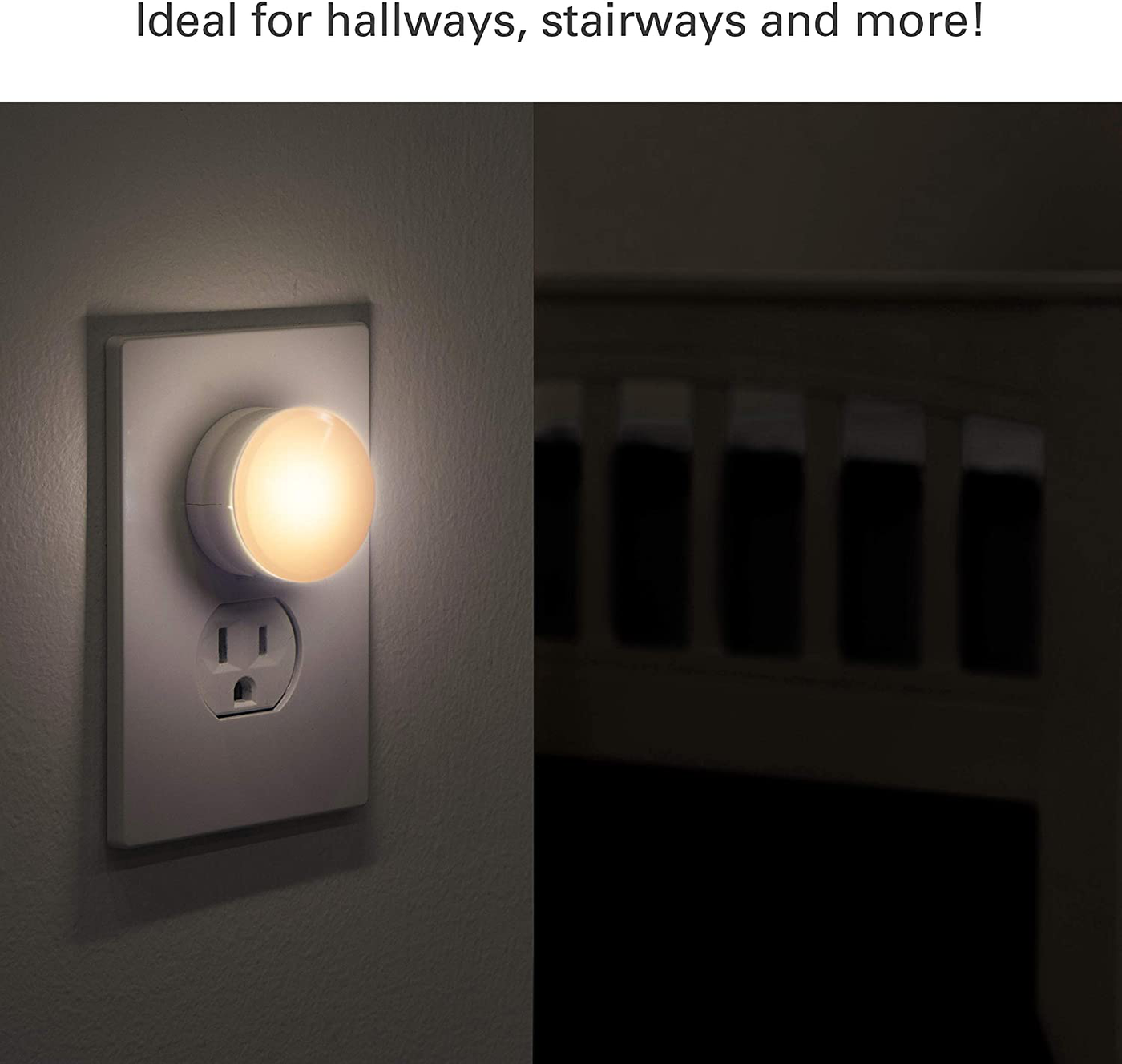 Lights by Night, Mini LED Night Light, Plug-in, Dusk to Dawn, Compact, UL-Listed, Ideal for Office, Bathroom, Bedroom, Nursery, Hallway, Kitchen, 45084, 4 Pack, White, 4 Count