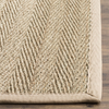 Safavieh Natural Fiber Collection NF115A Border Herringbone Seagrass Area Rug, 6' x 6' Square, Beige