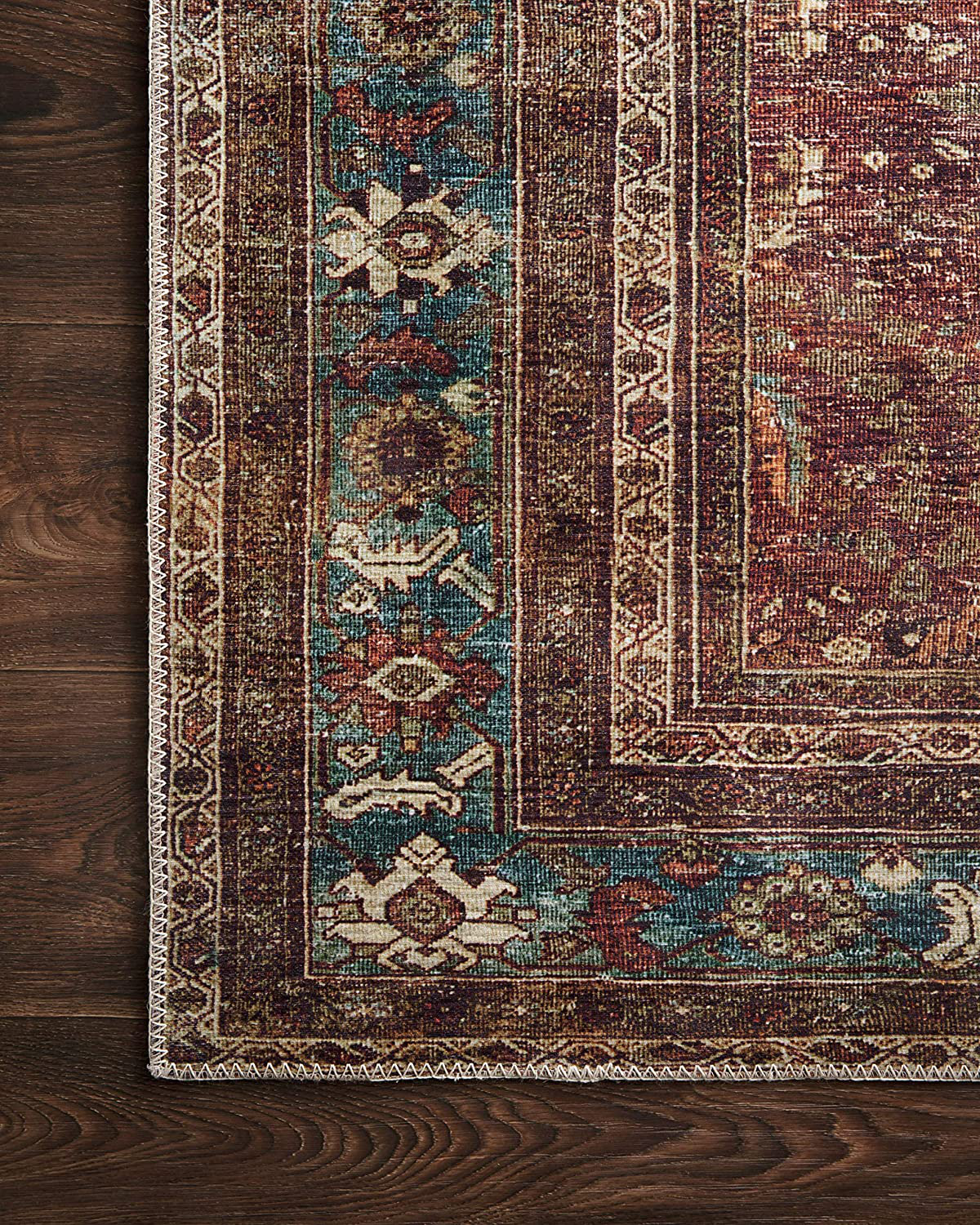 Loloi II Layla Collection Area Rugs, 1'-6" x 1'-6" Sample Swatch, COBALT BLUE/SPICE