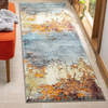 Safavieh Glacier Collection GLA125B Modern Abstract Non-Shedding Stain Resistant Living Room Bedroom Runner, 2'3" x 8' , Blue / Multi