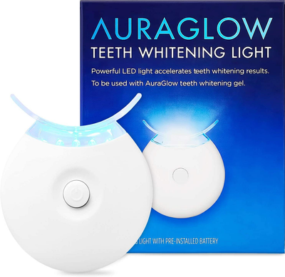 AuraGlow Teeth Whitening Accelerator Light, 5X More Powerful Blue LED Light, Whiten Teeth Faster