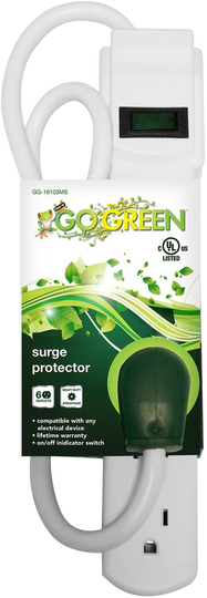 GoGreen Power GG-16103MS 6 Outlet Surge Protector w/ 2.5' Cord