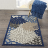 Nourison Aloha Indoor/Outdoor Floral Blue/Multicolor 2'8" x 4' Area Rug (3' x 4'), 2'8"X4',