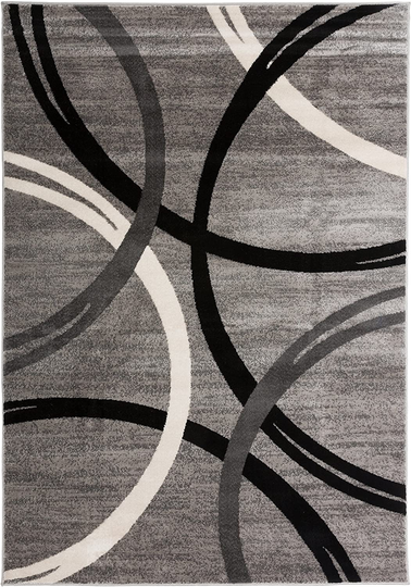 Rugshop Modern Wavy Circles Desing Area Rug 3'3" x 5' Blue