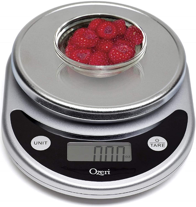 Ozeri ZK14-AB Pronto Digital Multifunction Kitchen and Food Scale, Standard, Silver On Black