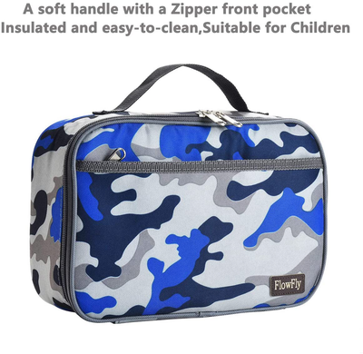 FlowFly Kids Lunch box Insulated Soft Bag Mini Cooler Back to School Thermal Meal Tote Kit for Boys,Girls,Women,Men, Dinosaur