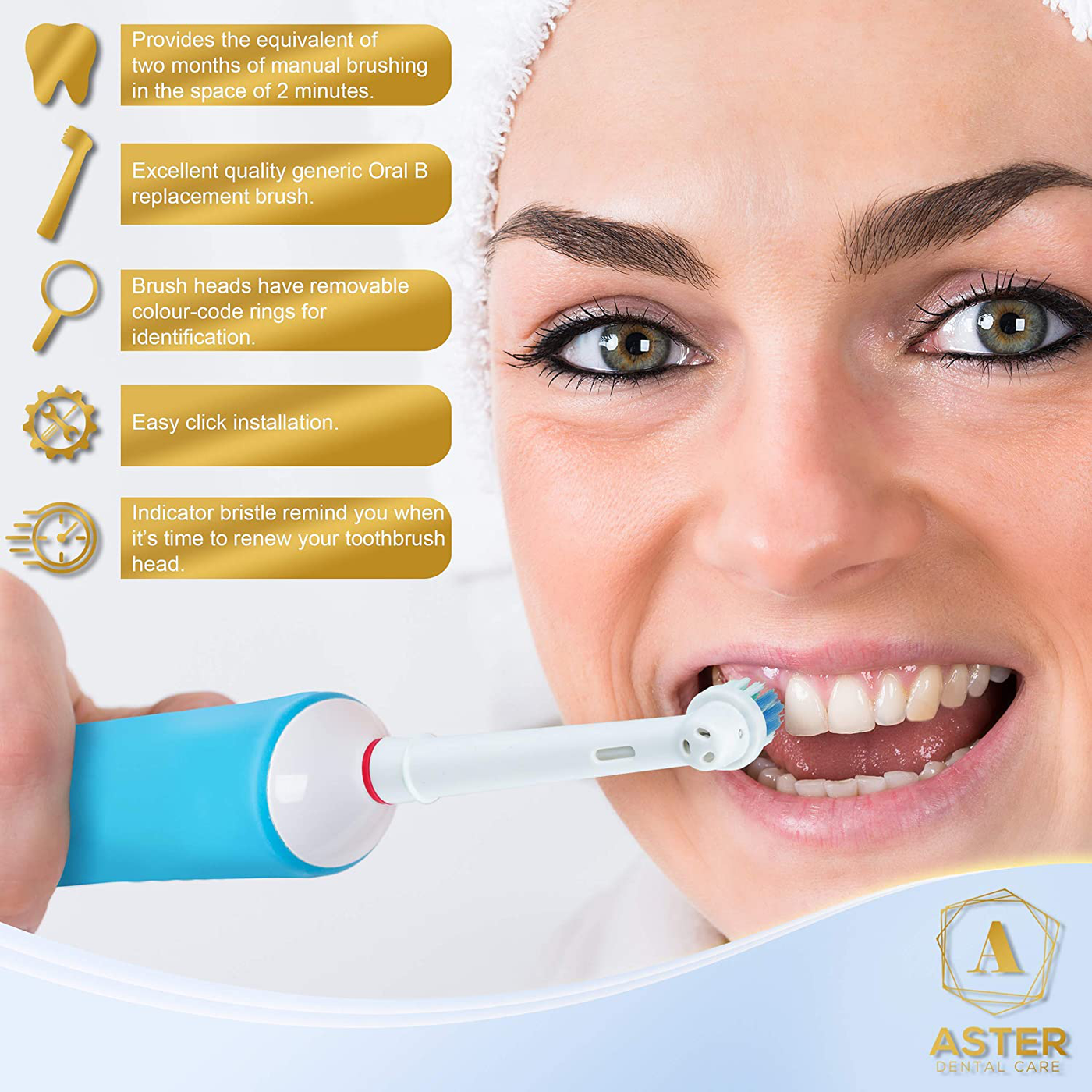 Aster Electric Toothbrush Replacement Heads 16 Pack Compatible Oral B Braun Replacement Brush Heads