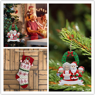 Christmas Ornaments Can be Personalized Santa Family Christmas Ornaments 
