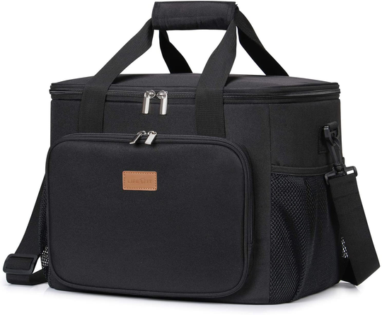 Lifewit Collapsible Cooler Bag Insulated 24L ( 40-Can ), Large Leakproof Soft Sided Portable Cooler Bag for Outdoor Travel Beach Picnic Camping BBQ Party, Black