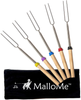 MalloMe Marshmallow Roasting Sticks - Smores Skewers for Fire Pit Kit - Hot Dog Camping Accessories Campfire Marshmellow 32 Inch Long Fork - 5 Pack