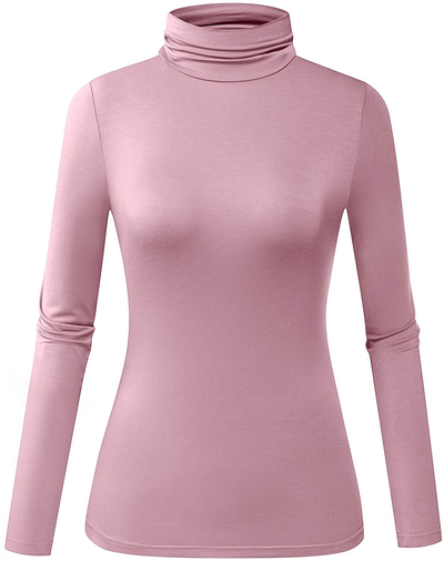 Herou Women's Long Sleeve Lightweight Soft Pullover Turtleneck Tops Shirts