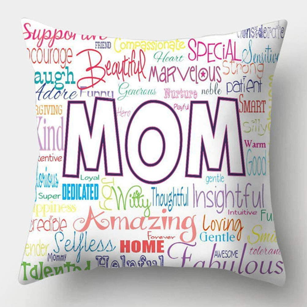 Mom Quote Print Pillow Cover 18 x 18 Inch 