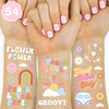 Groovy 70s Temporary Tattoos - 48 Glitter Styles