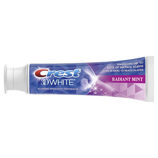 Crest 3D White Toothpaste Radiant Mint, 4.1 oz (Pack of 3) (Packaging May Vary)